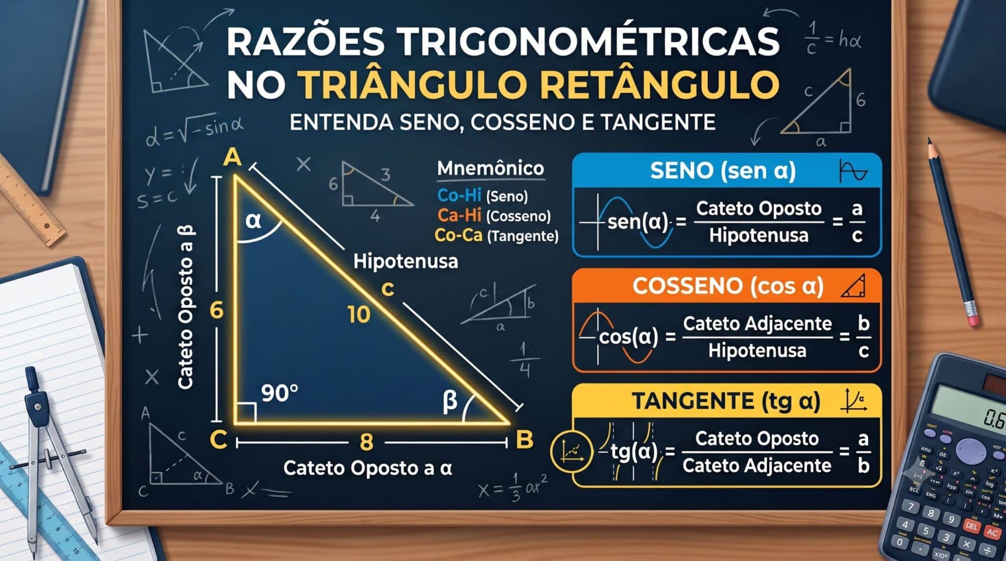 Razões Trigonométricas no Triângulo Retângulo: O Guia Definitivo e Descomplicado