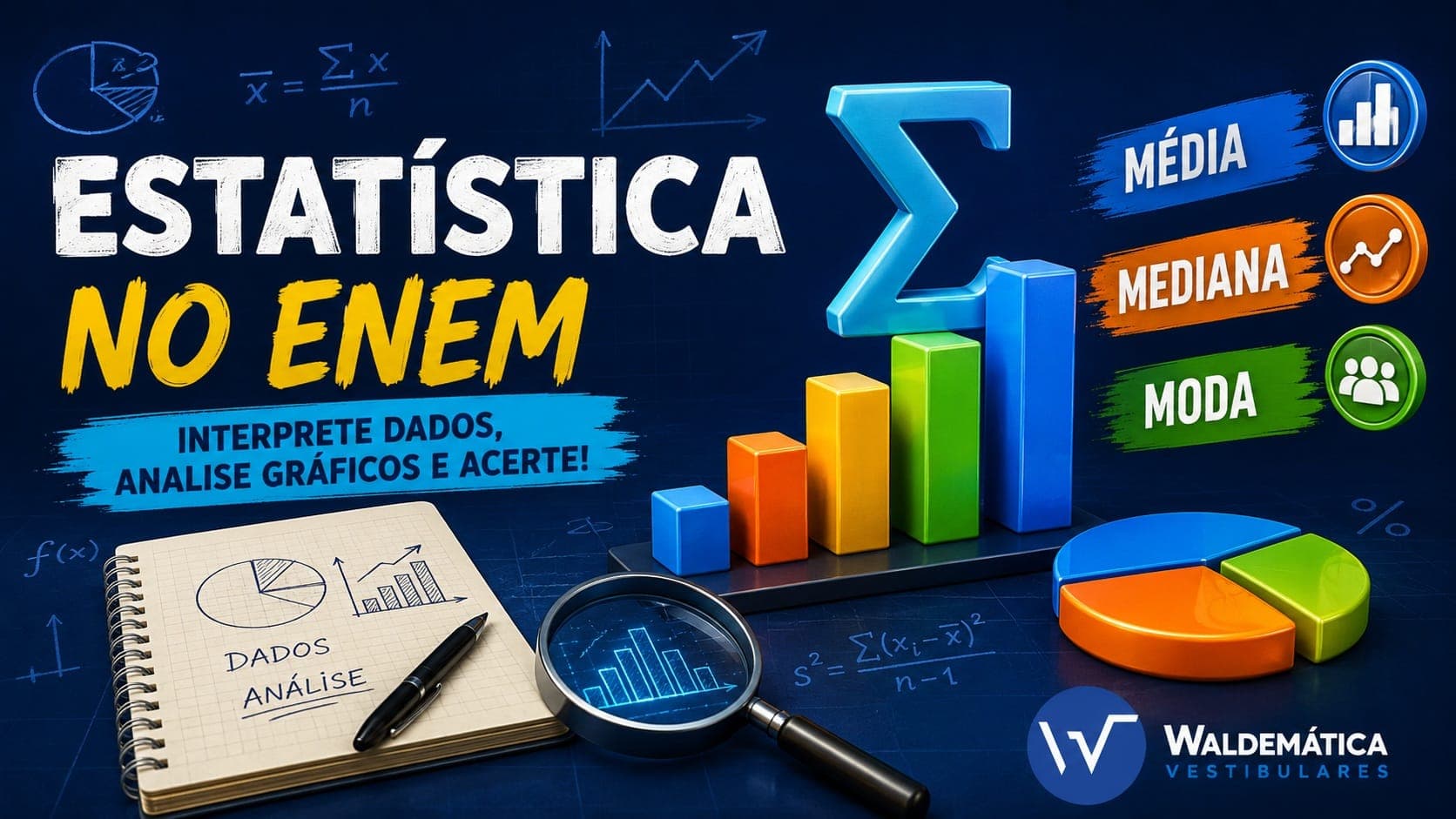 Estatística no Enem: Domine Média, Mediana, Moda e Interpretação de Gráficos