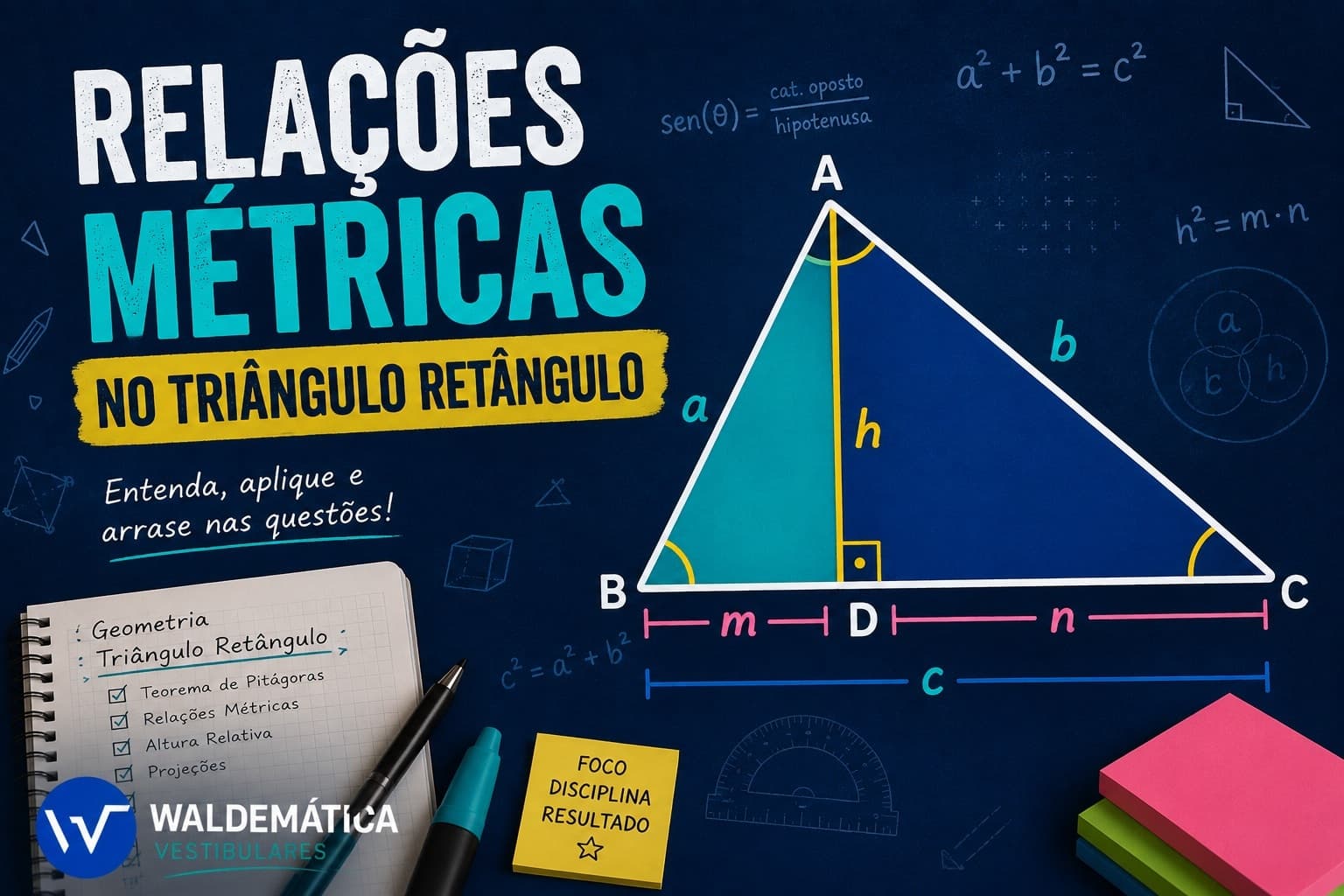 Relações Métricas no Triângulo Retângulo: O Guia Prático para o ENEM