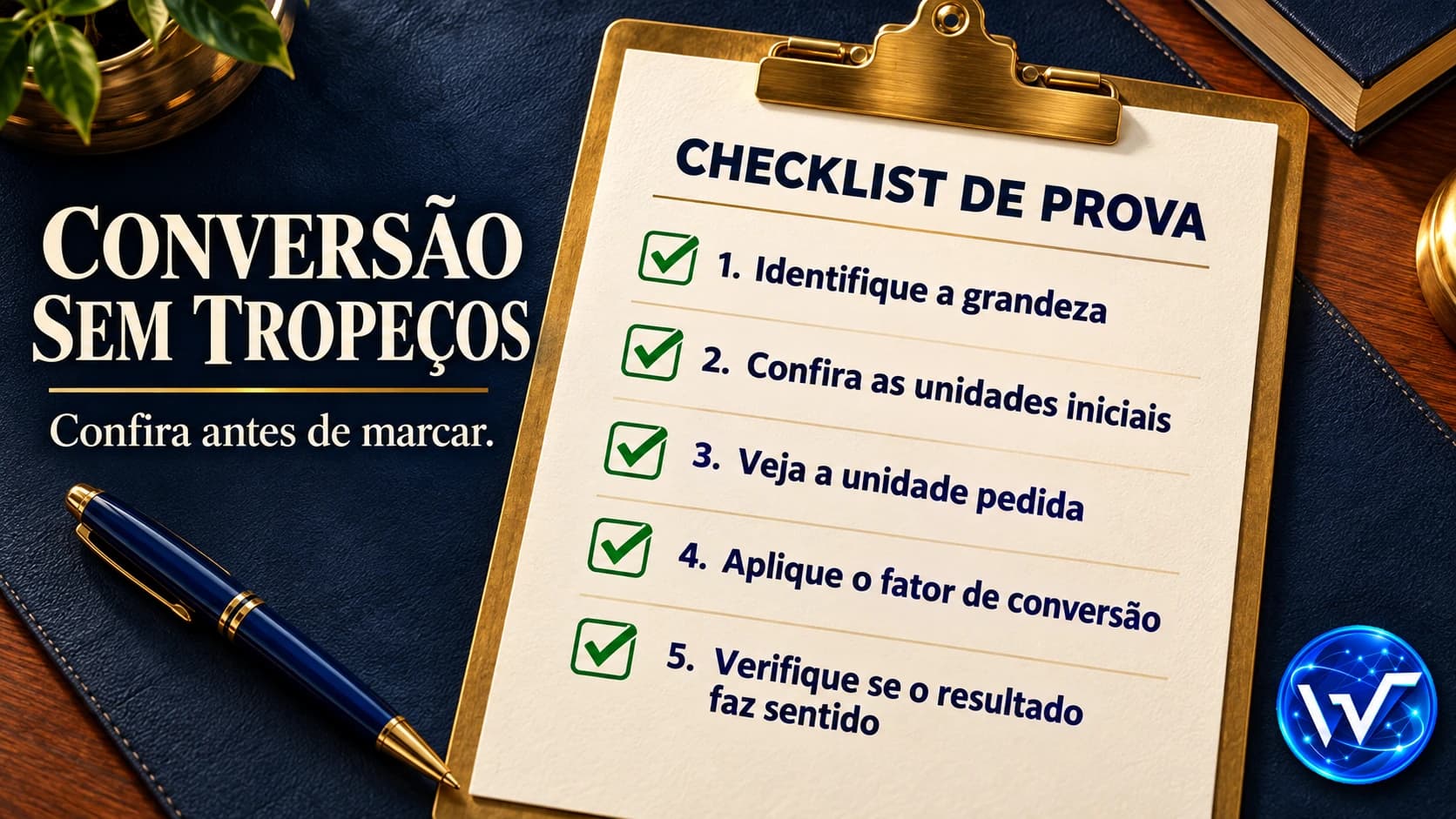 Checklist de cinco passos para conferir conversões de unidades em questões de prova